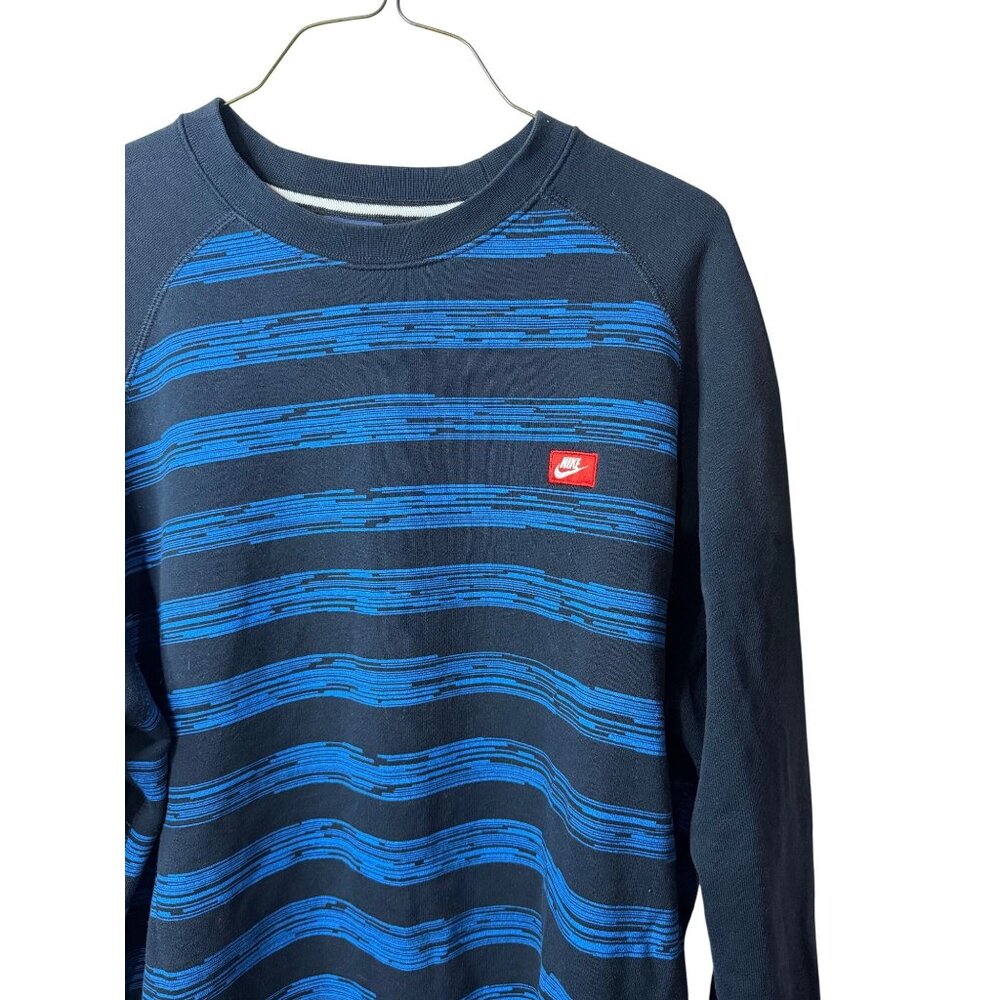 NIKE‎ Mens 2XL Striped Raglan Crewneck Sweatshirt Long Sleeve Casual Streetwear